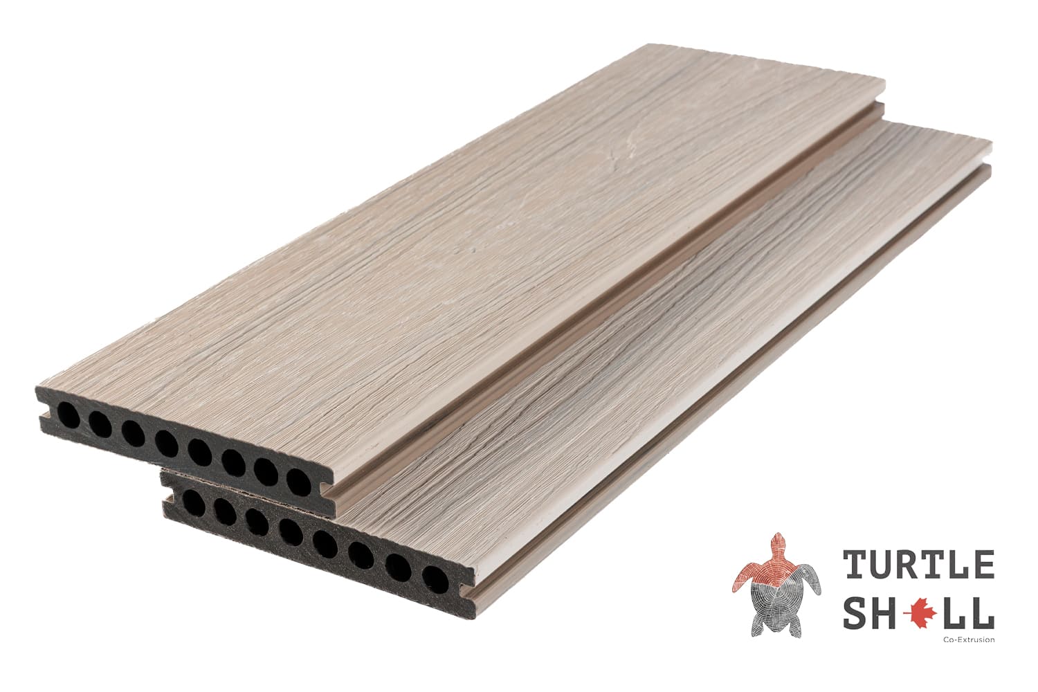 Террасная доска из ДПК Turtle Shell, Round, French Oak, Co-Extrusion (Dual)